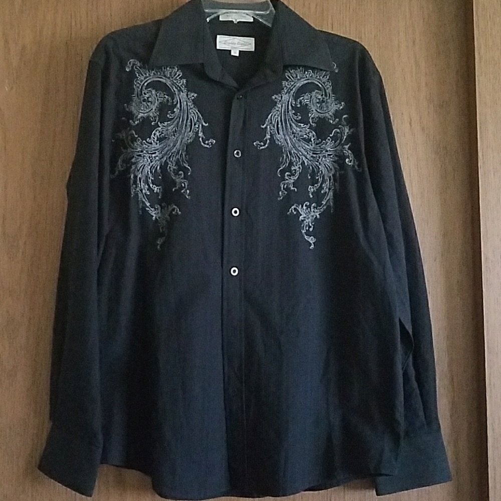 🇺🇦 Vintage Black Goth Botton Shirt Size Small Y2K 90s Brand New Without Tag